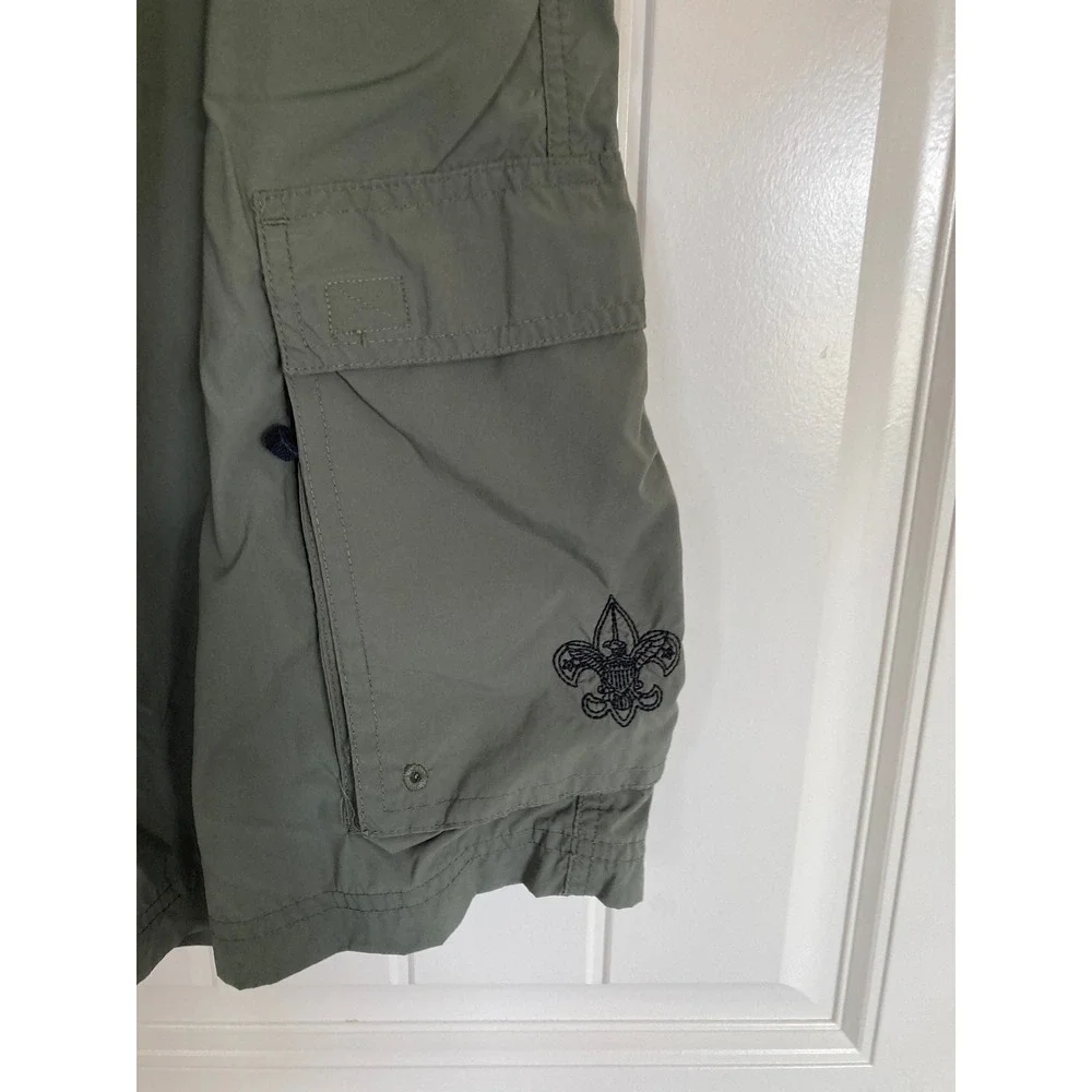 Boy Scouts of America BSA Uniform Set Tan Shirt Youth Large Olive Cargo Shorts